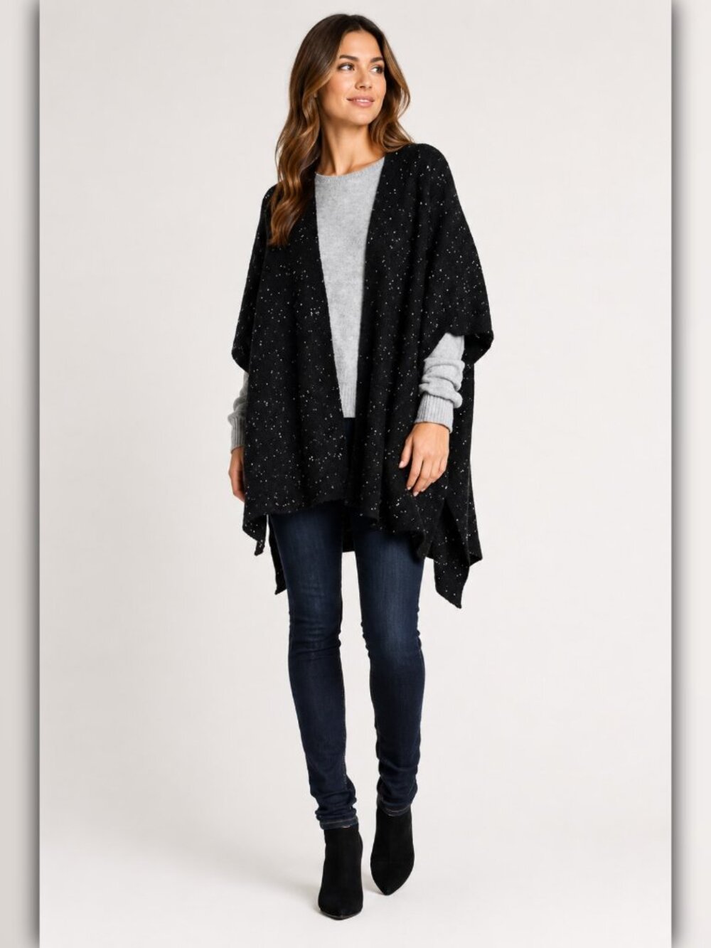A127 • Speckled Knit Kimono Cardigan